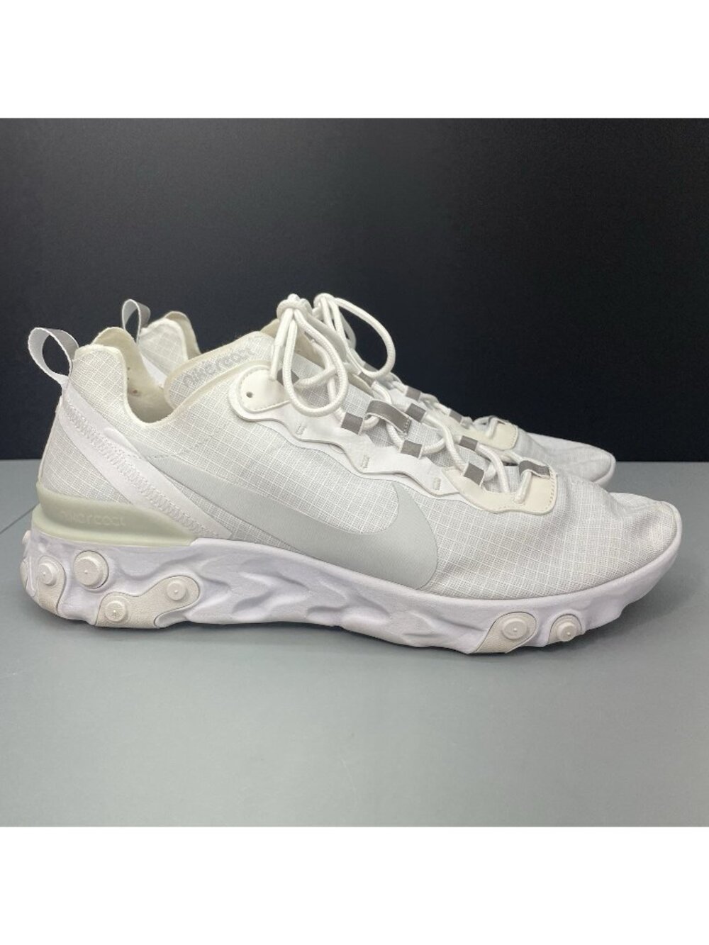 Nike React Element 55 SE Sneakers Walking Training Pure Platinum White Mens 13
